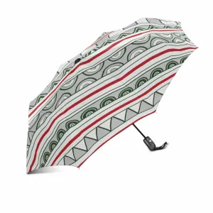 colorful geometry pattern automatic umbrella foldable with totes