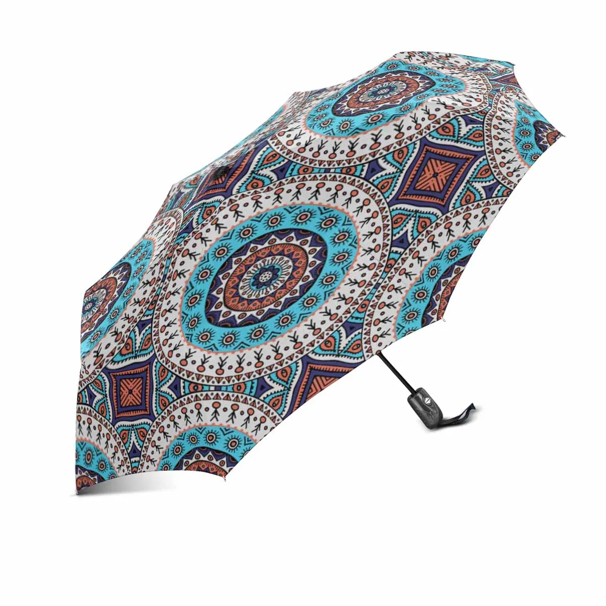 colorful Indian flower pattern totes umbrella automatic windproof foldable