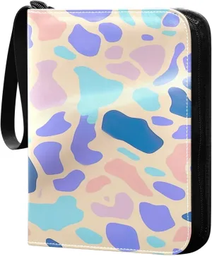 Colorful Leopard Design 4 Pockets Card Binder for 400 Standard Trading Cards,Waterproof Card Holder Album for TCG, CCG, MTG, Gifts For Boys and Girls