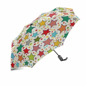 colorful Stars pattern Umbrella Automatic Foldable with totes