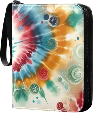 Colorful Tie Dye Swirl Card Binders 400 Pockets Football Card Binder Card Holder Protectors Set