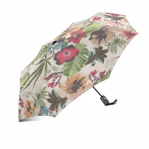 colorful tropical flower pattern totes umbrella automatic windproof foldable