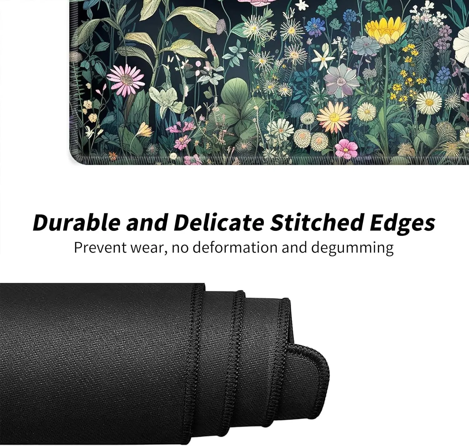Colourful Wild Flower for MTG & TCG Playmat Mouse Pad,BFDHGQZC 24" x 14" Game Mat for MTG/RPG/CCG Trading Card Game Playmats Table Mat Perfect for Card Games Video Games Computer Office