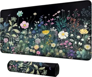 Colourful Wild Flower for MTG & TCG Playmat Mouse Pad,BFDHGQZC 24" x 14" Game Mat for MTG/RPG/CCG Trading Card Game Playmats Table Mat Perfect for Card Games Video Games Computer Office