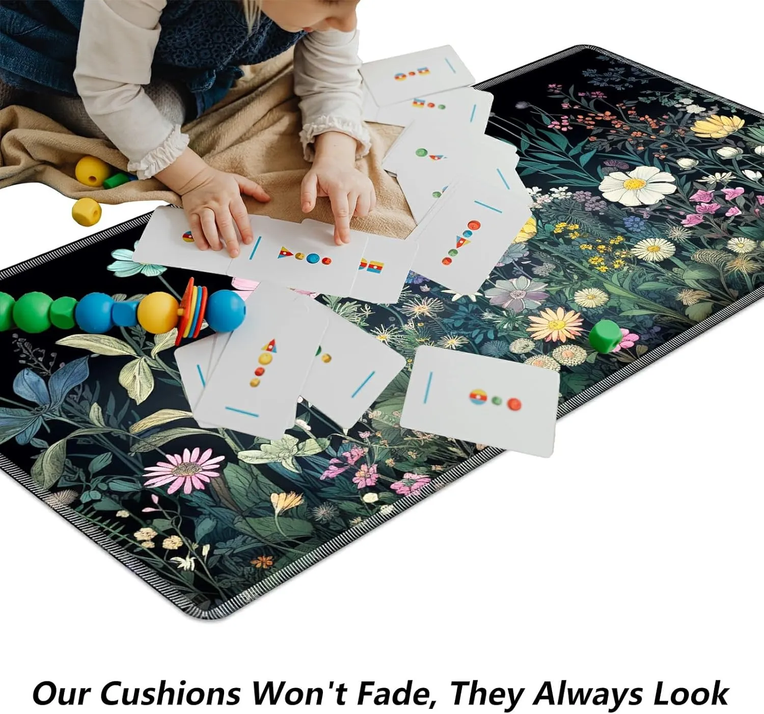 Colourful Wild Flower for MTG & TCG Playmat Mouse Pad,BFDHGQZC 24" x 14" Game Mat for MTG/RPG/CCG Trading Card Game Playmats Table Mat Perfect for Card Games Video Games Computer Office