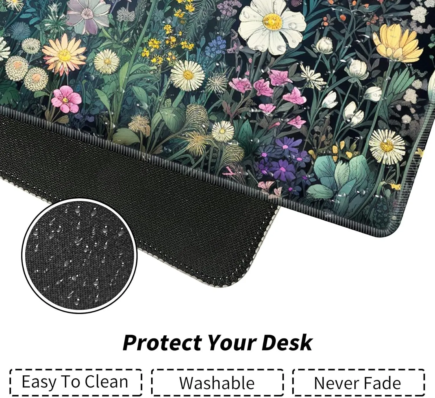 Colourful Wild Flower for MTG & TCG Playmat Mouse Pad,BFDHGQZC 24" x 14" Game Mat for MTG/RPG/CCG Trading Card Game Playmats Table Mat Perfect for Card Games Video Games Computer Office