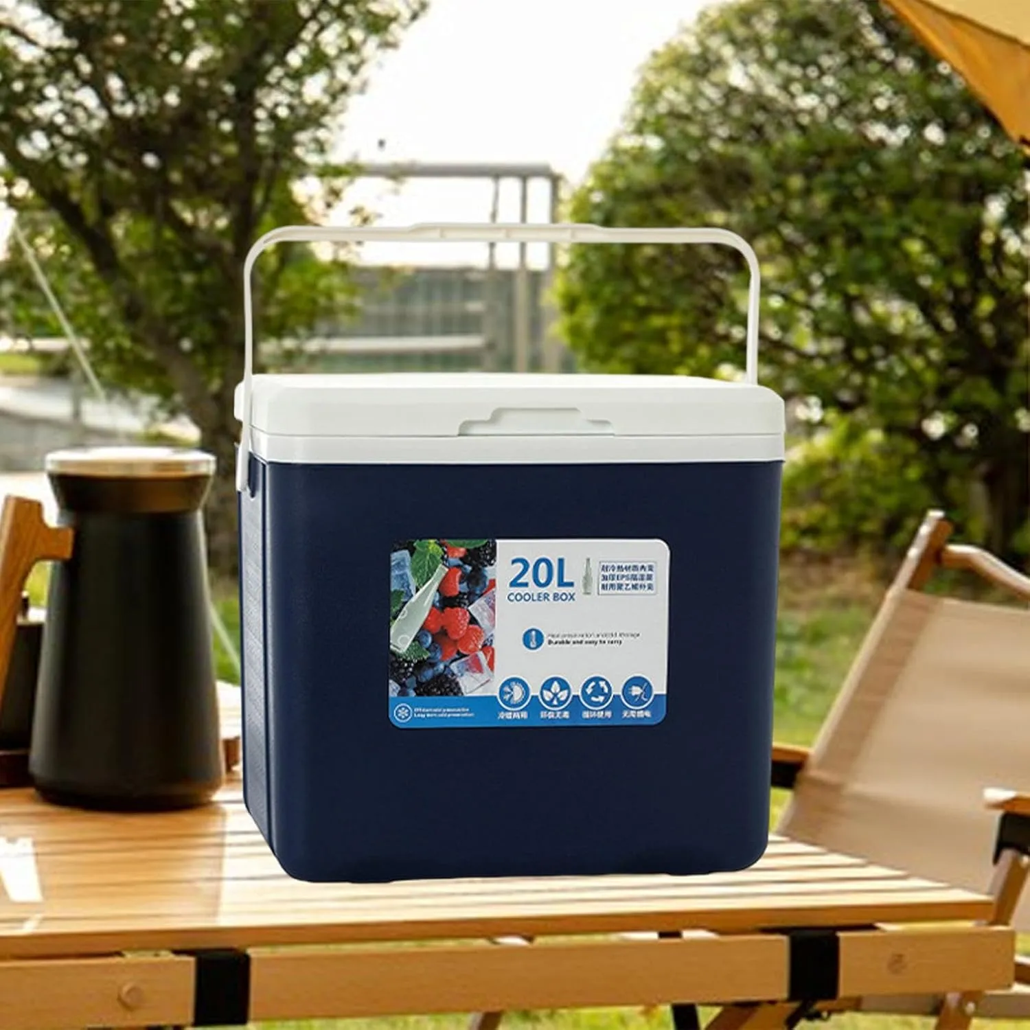 Cooler Box Ice Box Portable with Handle Ice Chest Small Hard Insulated Box for Stall Picnic Camping Commercial Fresh Keeping