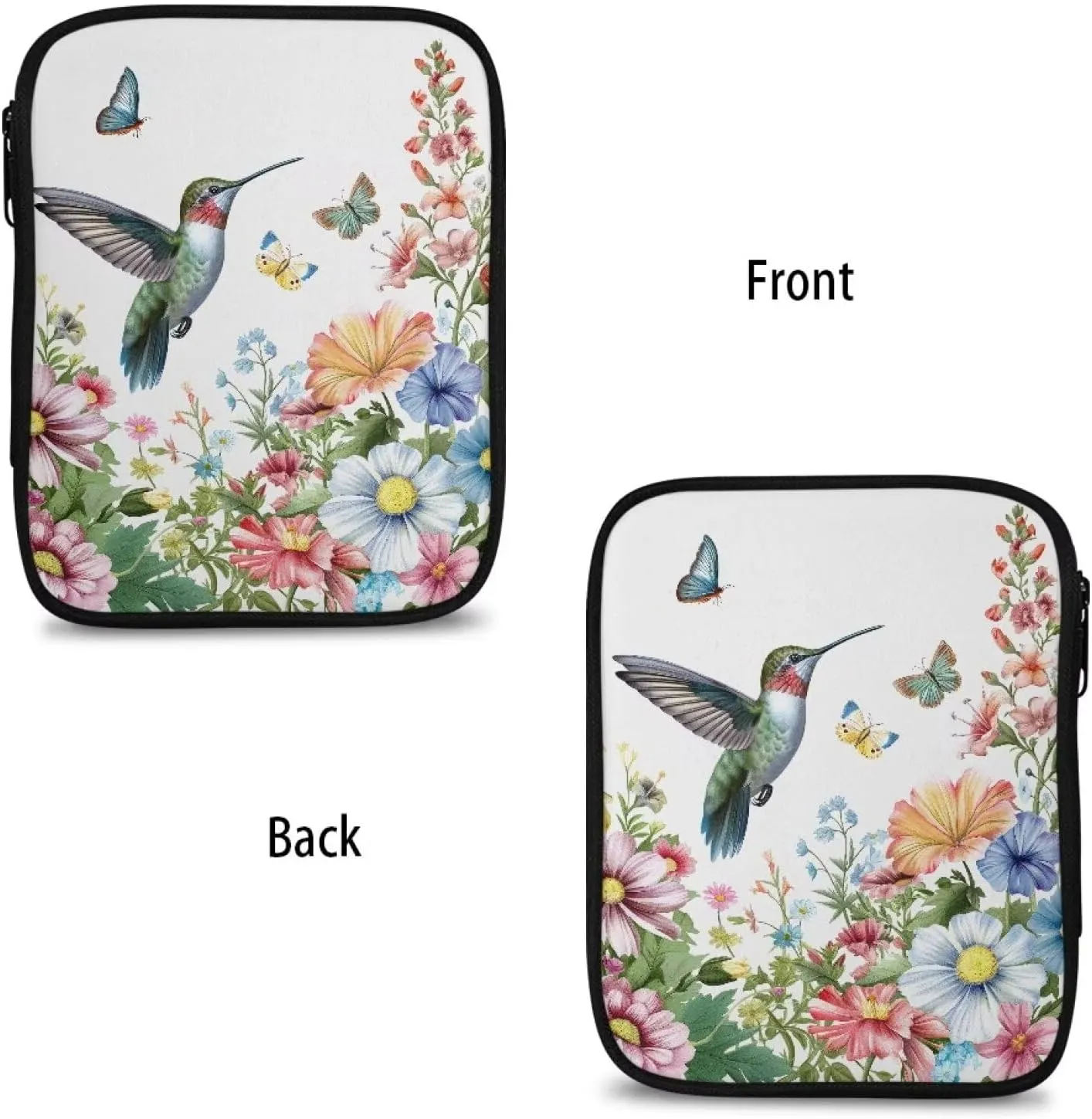 Cugasmaru Crochet Hook Bag Organize Hummingbird Flower Blossom Crochet Needle Case (up to 7.5'') Portable Travel Organizer Storage Bag for Knitting Needles and Other Accessories