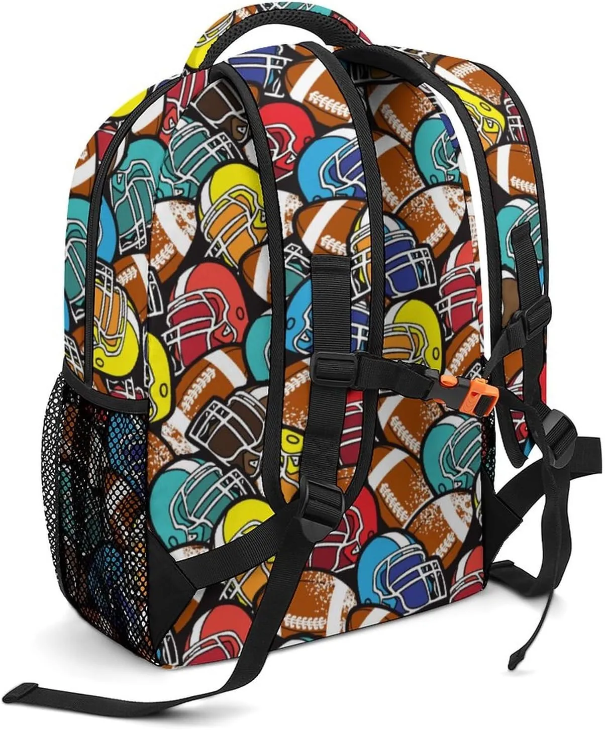 Custom Colorful American Football Backpack for Kids Boys Girls Personalized Name Text Children Backpack School Bag Customized Daypack Schoolbag for Student Bookbag