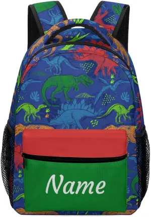Custom Colorful Hand Drawn Dinosaur Backpack for Kids Boys Girls Personalized Name Text Children Backpack School Bag Customized Daypack Schoolbag for Student Bookbag