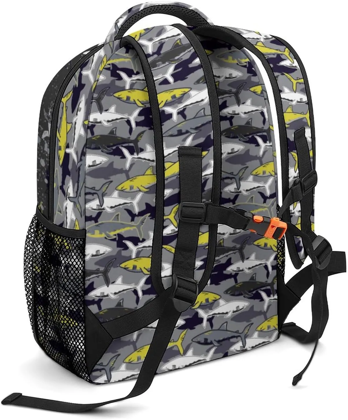 Custom Colorful Shark Swim Backpack for Kids Boys Girls Personalized Name Text Children Backpack School Bag Customized Daypack Schoolbag for Student Bookbag
