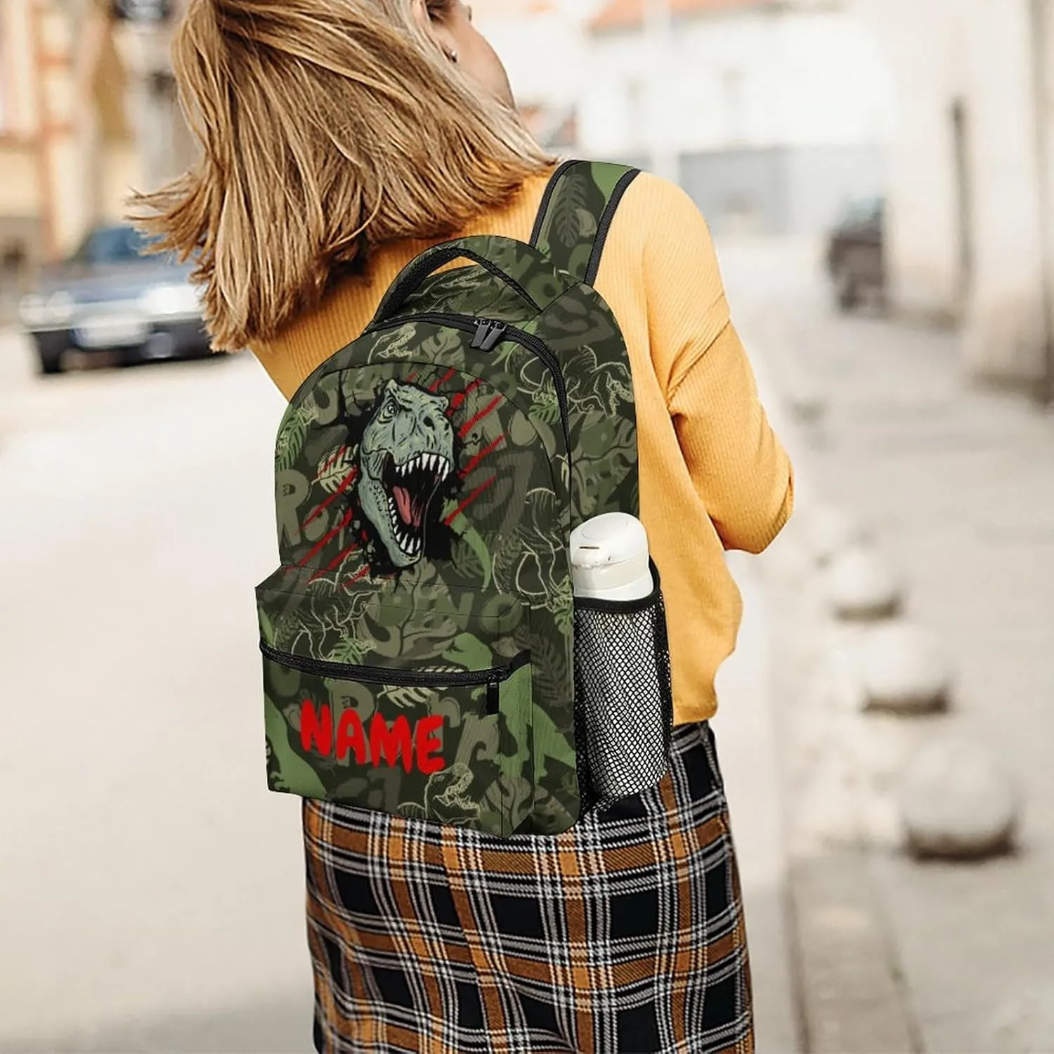 Custom Cool Dinosaur T-Rex Claw Backpack for Kids Boys Girls Personalized Name Text Children Backpack School Bag Customized Daypack Schoolbag for Student Bookbag
