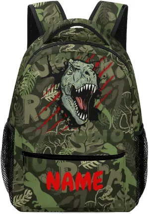 Custom Cool Dinosaur T-Rex Claw Backpack for Kids Boys Girls Personalized Name Text Children Backpack School Bag Customized Daypack Schoolbag for Student Bookbag