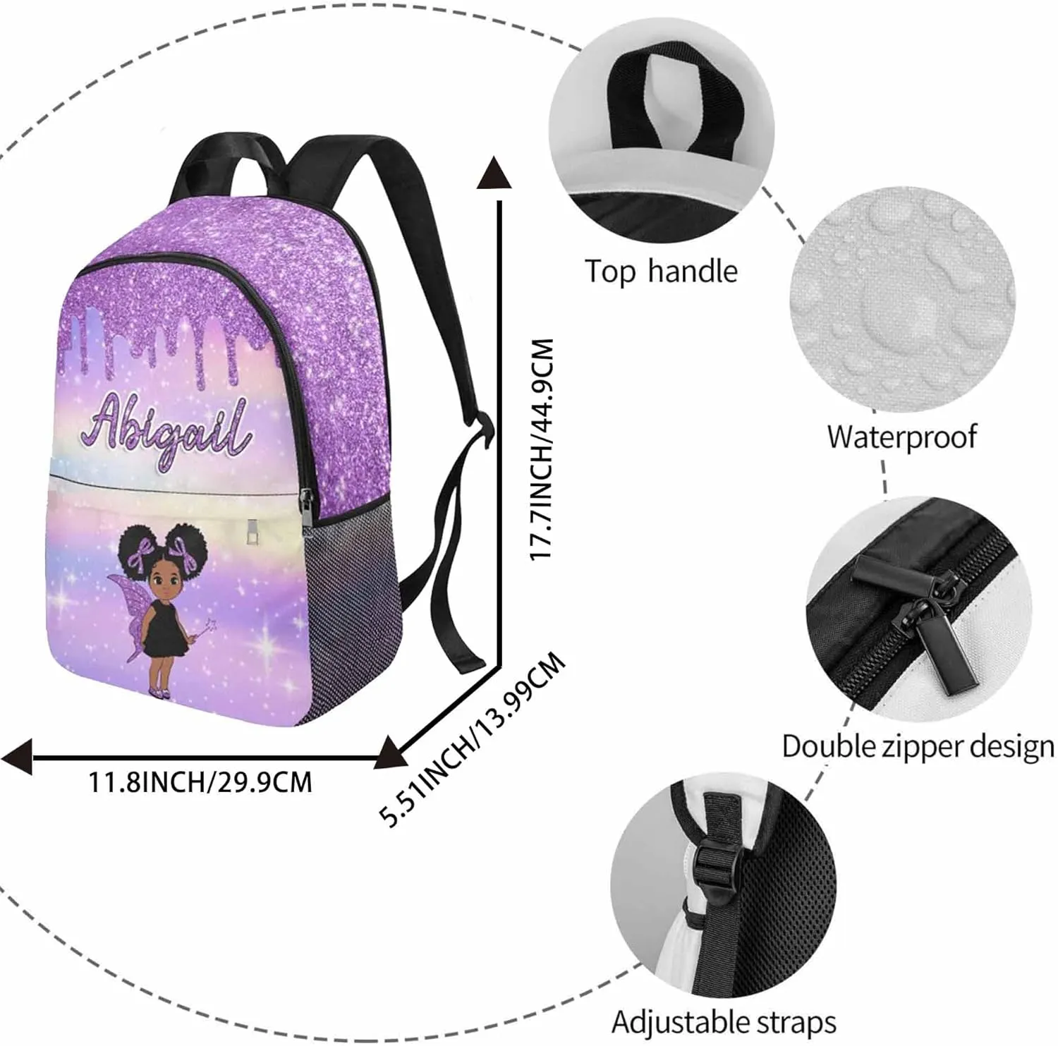 Custom Kids Backpack with Name Personalized Kids School Backpack Back to School Gifts for Daughter Gifts for Girls