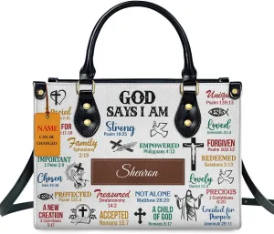 Custom Name Leather Handbags For Women - Christmas Gifts For Women - Christian Gifts