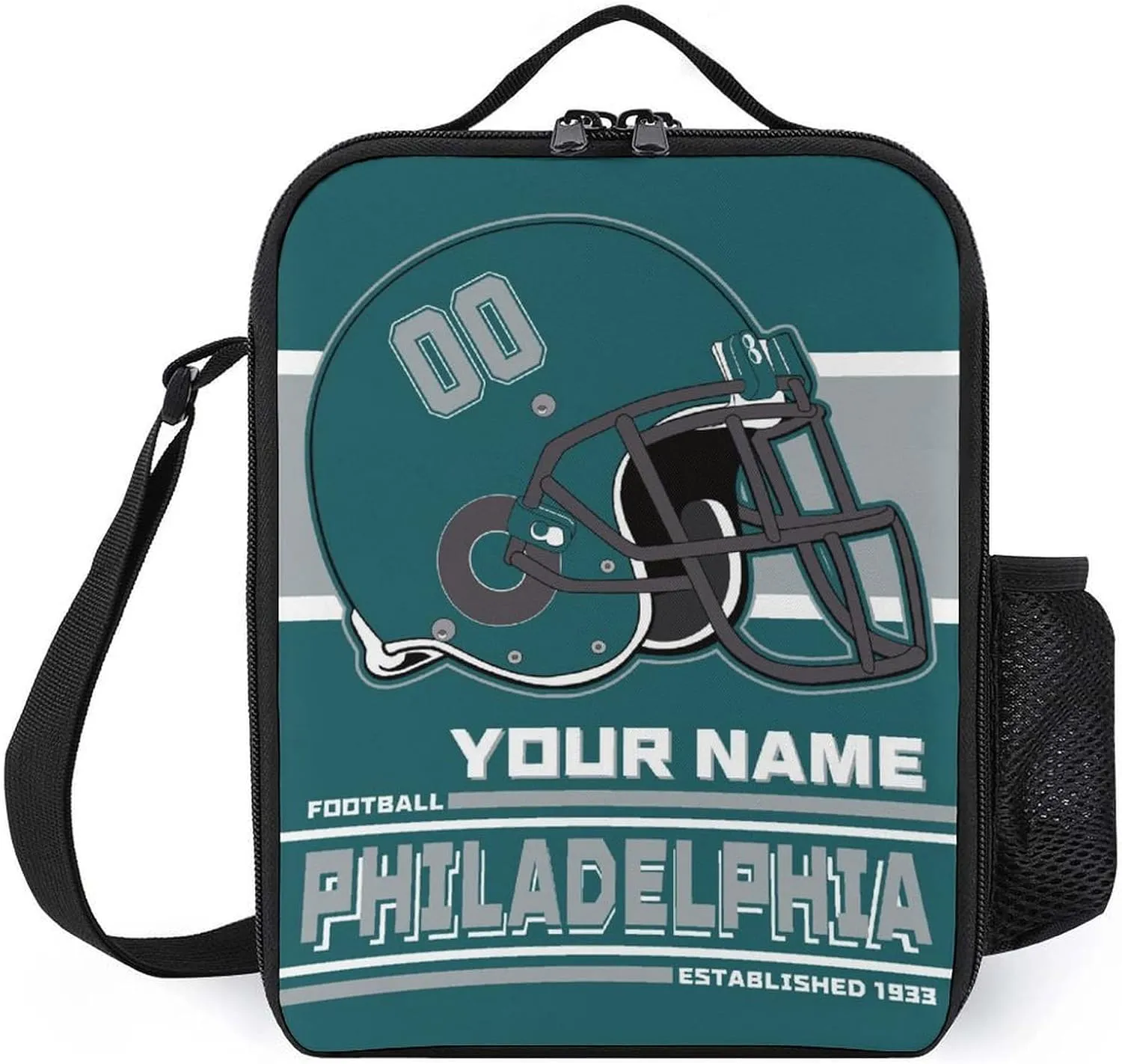 Custom Philadelphia Lunch Bag Gifts for Men Women Personalized Name Number Adjustable Strap Lunch Box Sport Insulated Lunch Tote