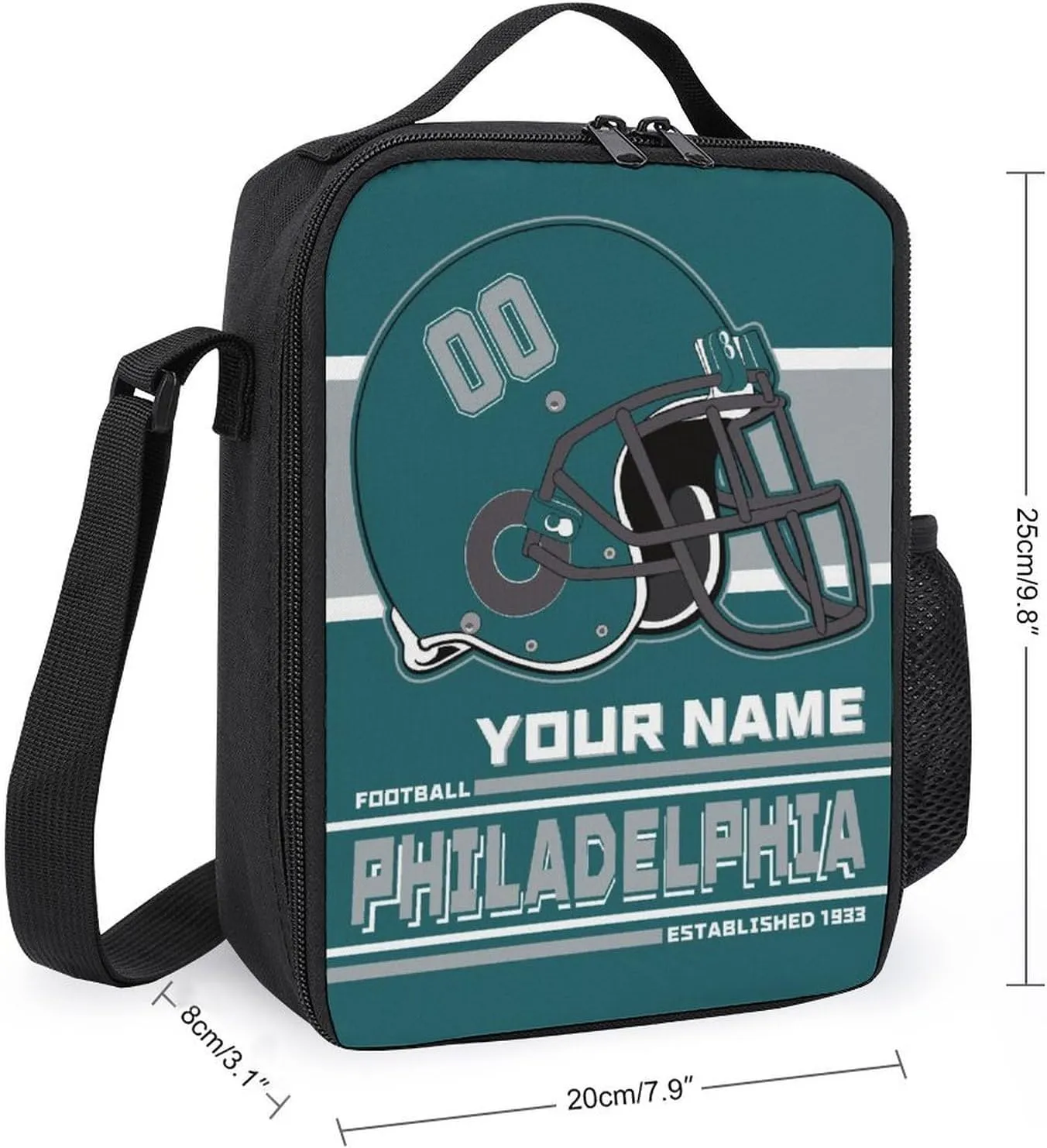 Custom Philadelphia Lunch Bag Gifts for Men Women Personalized Name Number Adjustable Strap Lunch Box Sport Insulated Lunch Tote
