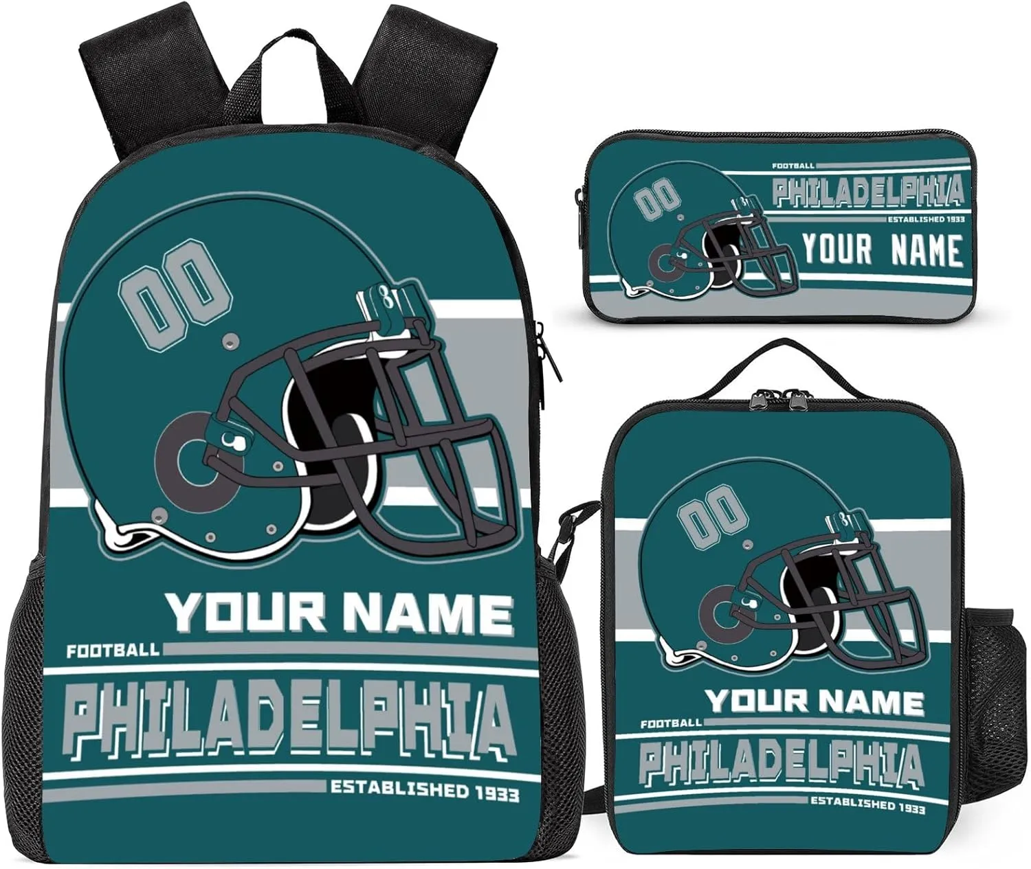 Custom Philadelphia Lunch Bag Gifts for Men Women Personalized Name Number Adjustable Strap Lunch Box Sport Insulated Lunch Tote