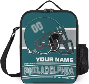 Custom Philadelphia Lunch Bag Gifts for Men Women Personalized Name Number Adjustable Strap Lunch Box Sport Insulated Lunch Tote