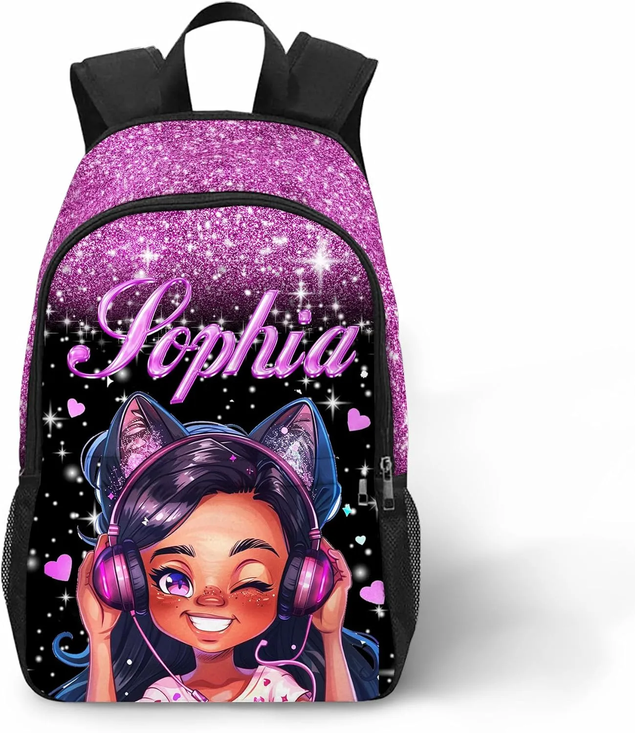 Customized School Bags for Kids Boys Girls, Custom Monogram Shoulder Bags with Lunch Bag Box for Teens Personalized Waterproof Casual Daypack with Name