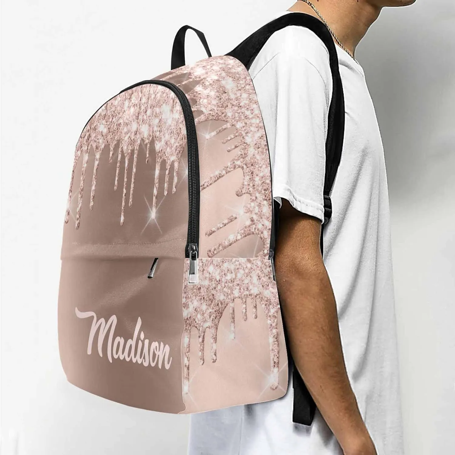 Customized Your Own Casual Unisex Daypack Bags Backpack Watercolor Green Dinosaur Shoulder Travel Bookbag Laptop Backpack Computer Bags to Son Nephew Brother