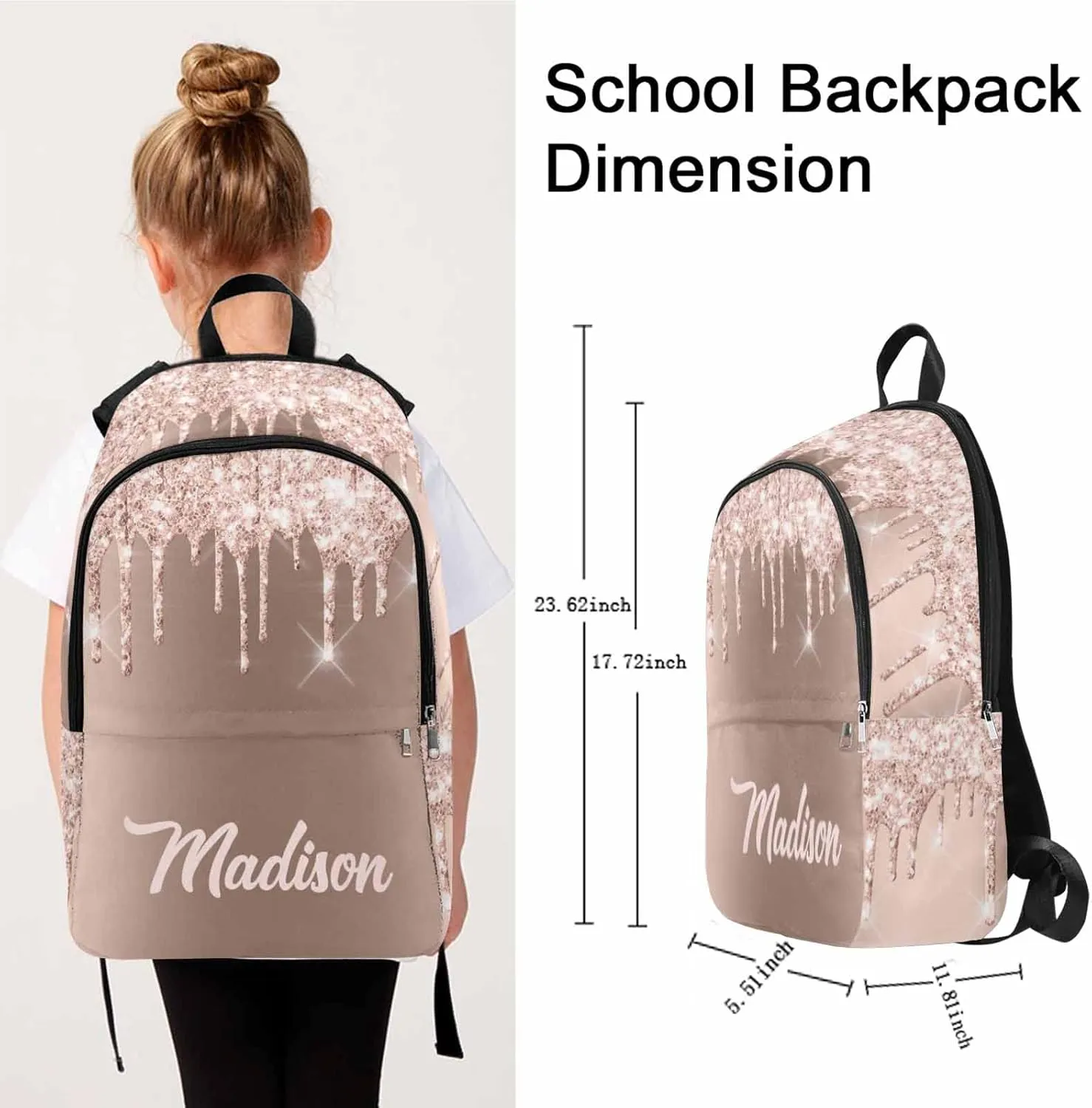 Customized Your Own Casual Unisex Daypack Bags Backpack Watercolor Green Dinosaur Shoulder Travel Bookbag Laptop Backpack Computer Bags to Son Nephew Brother