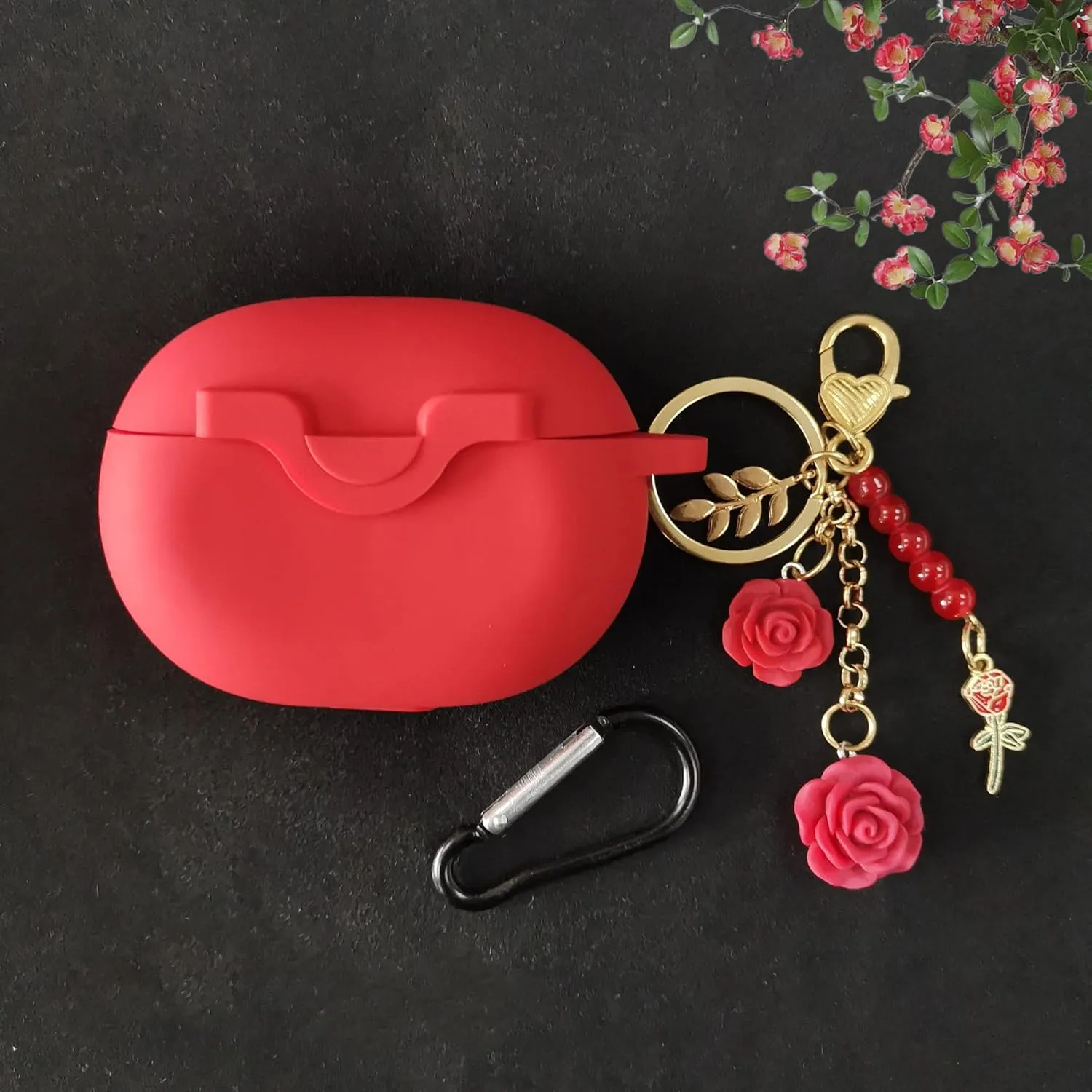 Cute Case for Beats Studio Buds/Studio Buds   Silicone Case Cover 2021/2023, [Secure Lock] Cool Kawaii Women Girls Teen with Keychain for New Beats Studio Earbuds   Case (Lock Red)