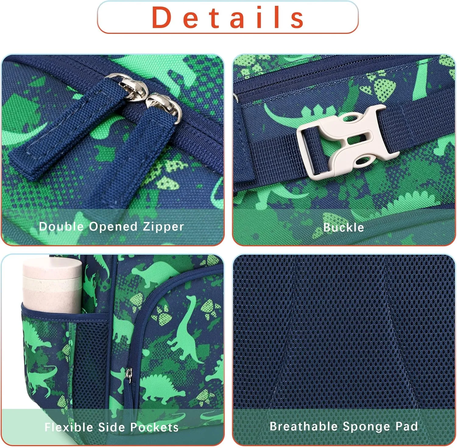 Cute Kindergarten Backpack for Boys Elementary School Bag Dinosaur Backpacks for Kids 3-5 (Green Dinosaur)