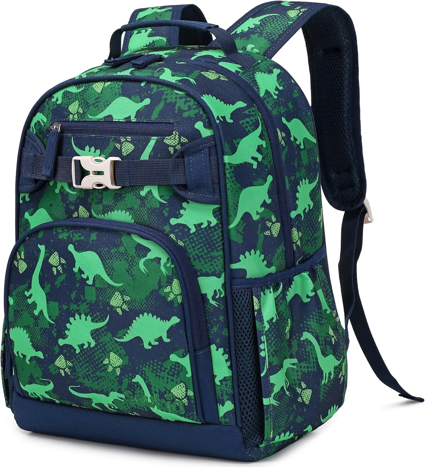 Cute Kindergarten Backpack for Boys Elementary School Bag Dinosaur Backpacks for Kids 3-5 (Green Dinosaur)