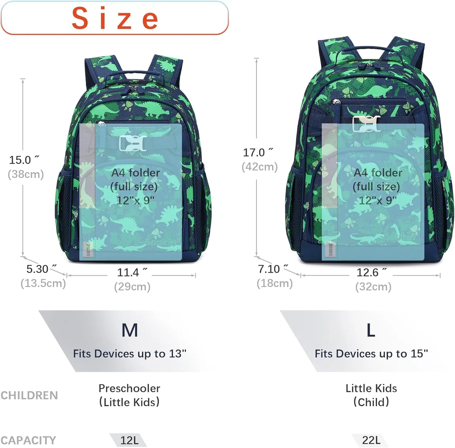Cute Kindergarten Backpack for Boys Elementary School Bag Dinosaur Backpacks for Kids 3-5 (Green Dinosaur)