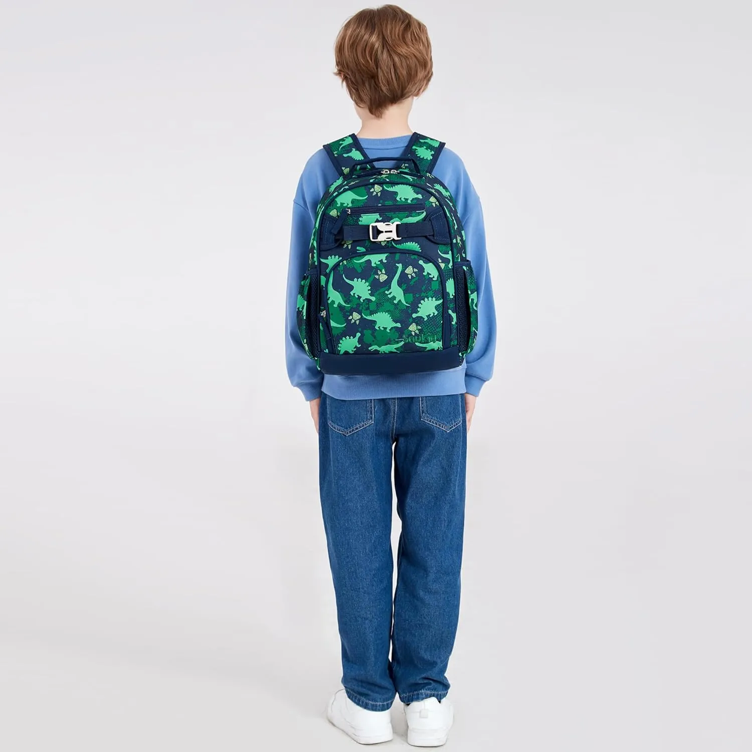 Cute Kindergarten Backpack for Boys Elementary School Bag Dinosaur Backpacks for Kids 3-5 (Green Dinosaur)