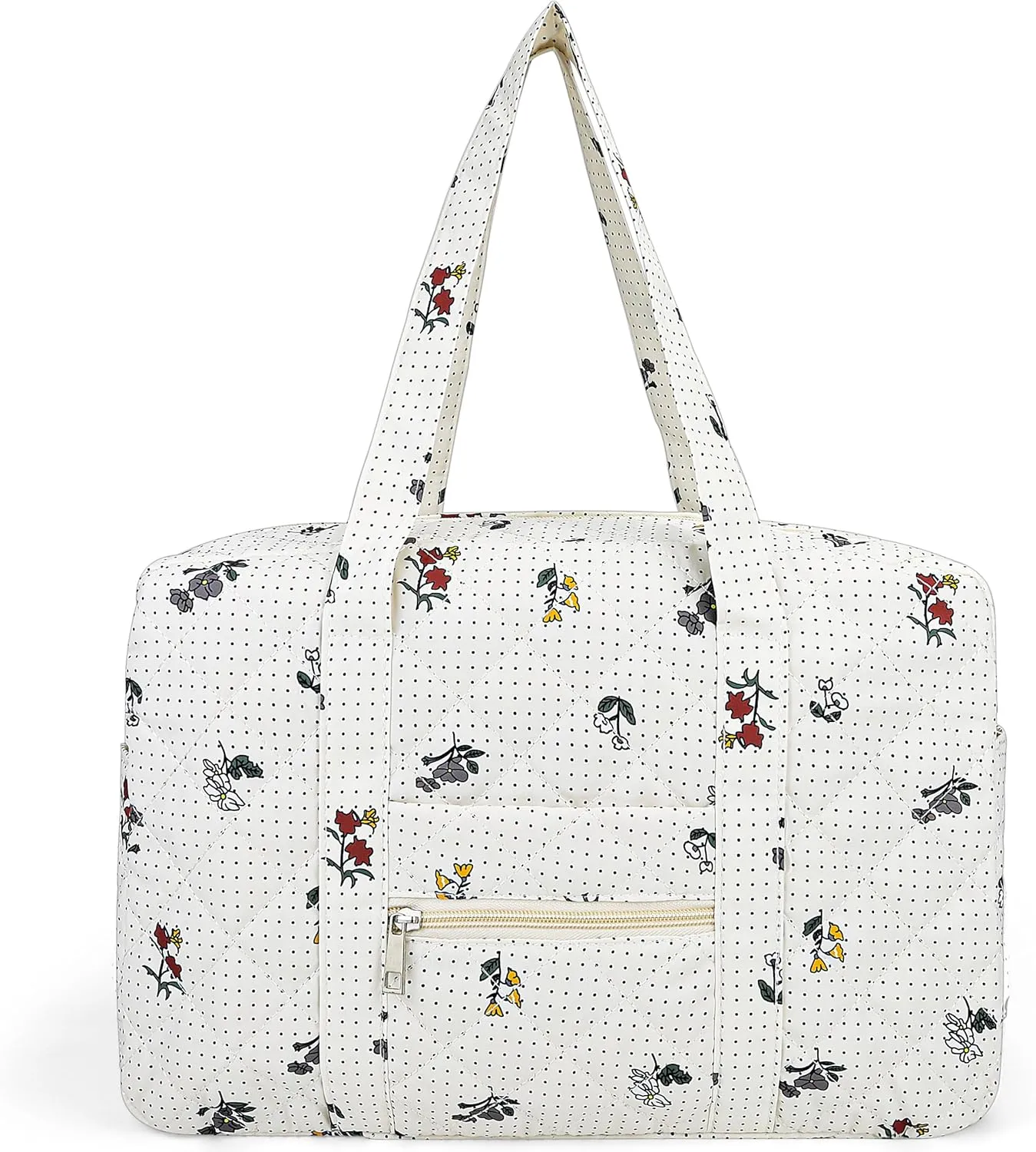 Cute Tote Duffel Bags Women White Flower Travel Duffel Bag Weekender Overnight Duffel Travel Carry On Purses for Women Work Diaper Gym Tote Hospital Bag for Labor Delivery