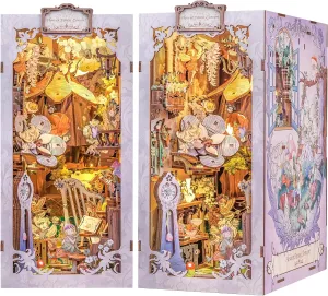 Cutefun Book Nook Kit - Dollhouse Book Nook Miniature House Kit for Bookshelf Insert Decor Crafts for Adults, 3D Wooden Puzzle Bookends, Gifts for Family and Friends (Flower Forest Concert)