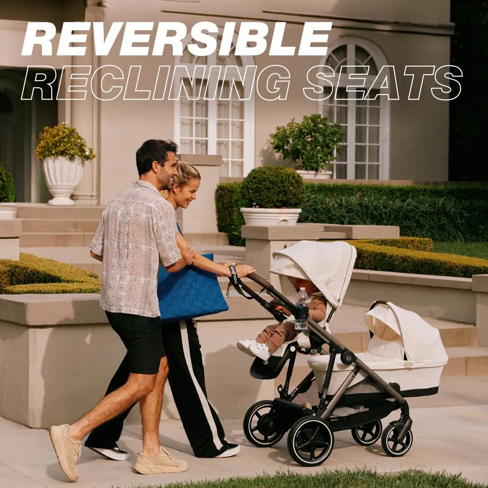 Cybex Gazelle S All-in-One Toddler and Baby Stroller with Over 20 Modular Configurations, Ergonomic Near-Flat Recline, Shopper Basket, and Compact Fold, Sky Blue