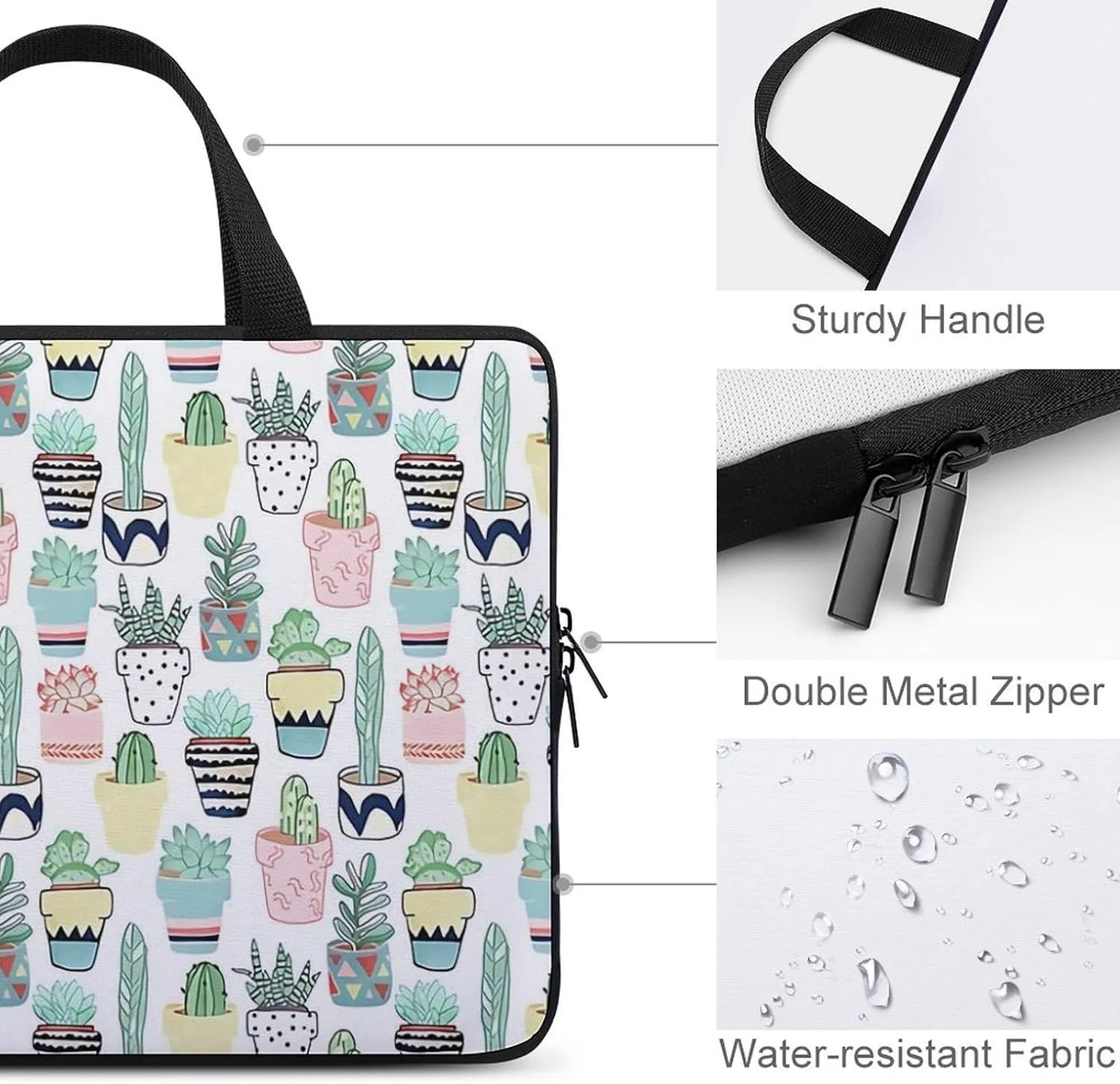 Daisy Flower Blue Laptop Bag Waterproof Dustproof Crack Proof Large Capacity