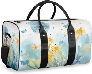 Dandelion Travel Duffle Bag for Women Men Gym Duffel Foldable Bag Waterproof Weekender Spring Flower Duffle Tote