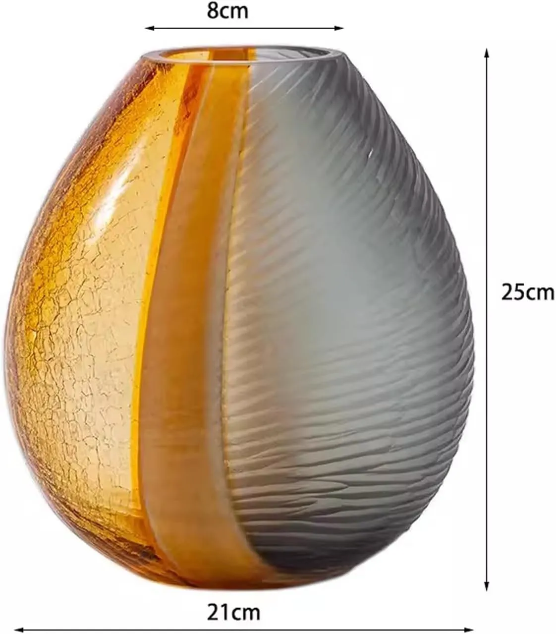 Decor Glass Vase High-end Floral Arrangement Modern Creative Living Room Foyer Decoration Flower Vessel Ornaments Bouquet(Small)