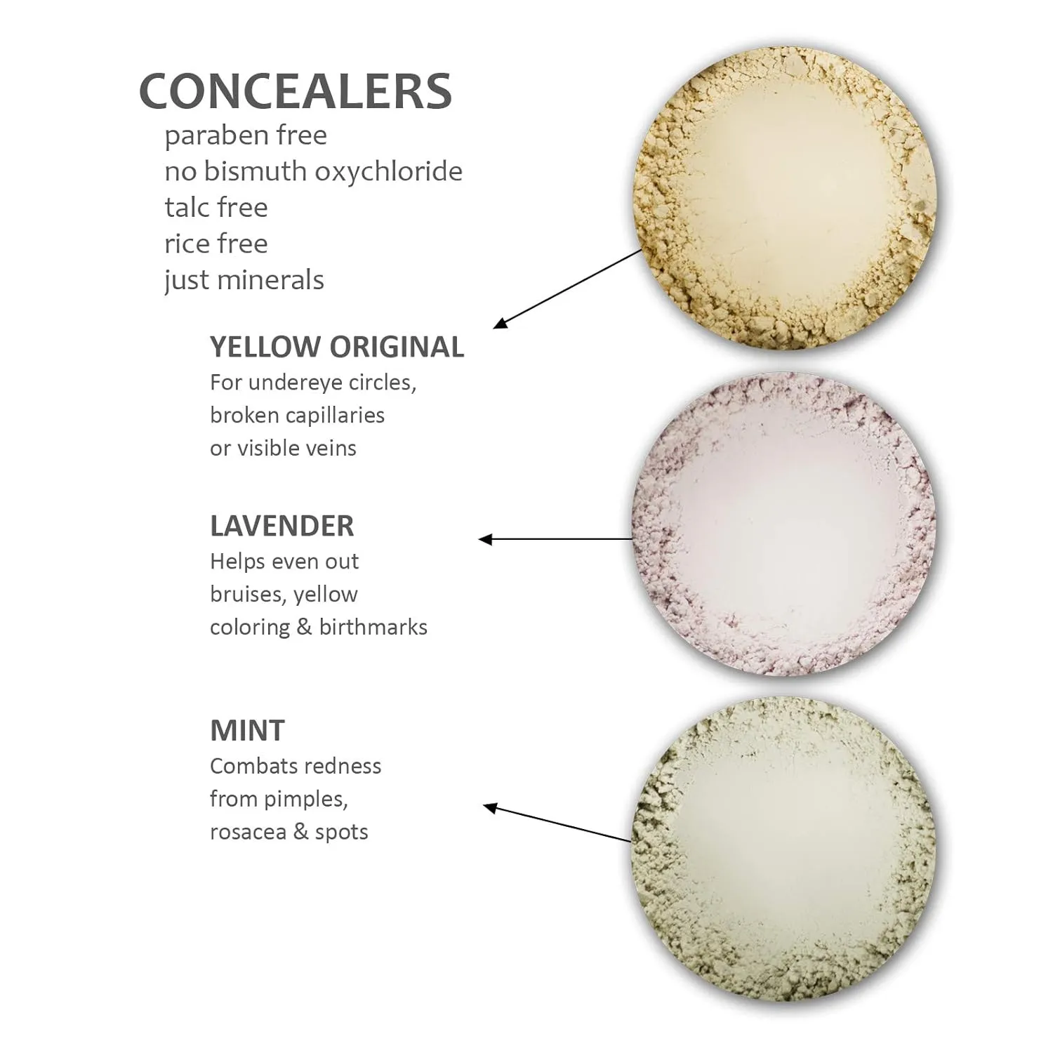 Demure Mineral Make Up, Mineral Concealer (Mint), Dark Circles Under Eye Treatment, Under Eye Concealer, Made with Pure Crushed Minerals, Loose Powder. Demure Mineral Makeup (2 grams)