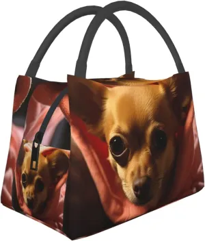 Depressed Chihuahua Lunch Bag for Women Men Insulated Lunch Box Reusable Lunch Tote Bags Leakproof Lunchbox Large Capacity Lunch Container Bag for Work, Travel, Outdoor