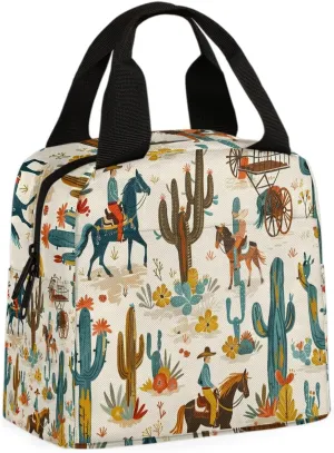 Desert Carriage Lunch Bag Tropical Desert Tote Lunch Bag Reusable Lunch Box Leakproof Cooler Bag