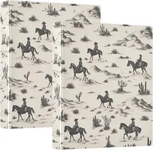 Desert Horseback Riding 3 Ring Binder Round Rings 1 Pack,Holds 200 Sheets Ring Binders for School Supplies, Office or Home