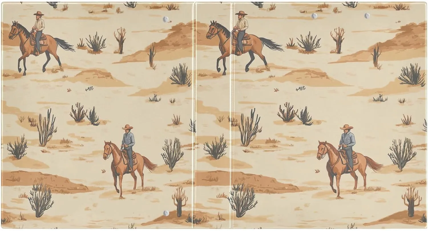 Desert Horseback Riding 3 Ring Binder Round Rings 1 Pack,Holds 200 Sheets Ring Binders for School Supplies, Office or Home