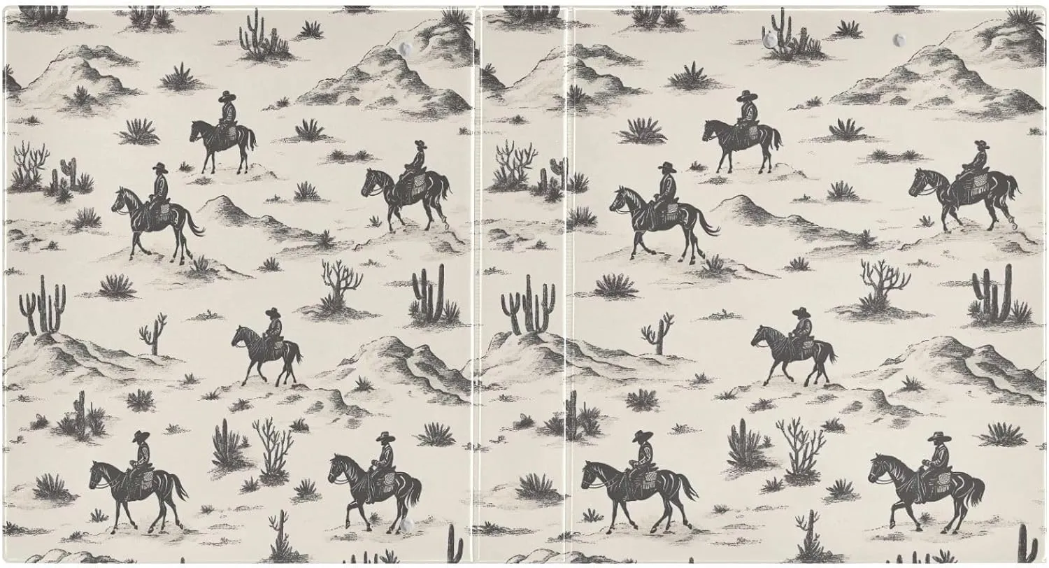 Desert Horseback Riding 3 Ring Binder Round Rings 1 Pack,Holds 200 Sheets Ring Binders for School Supplies, Office or Home
