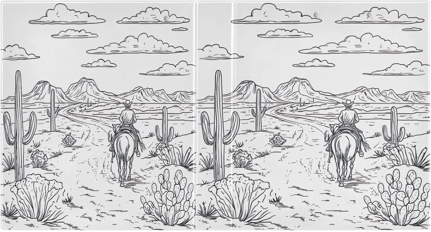 Desert Horseback Riding 3 Ring Binder Round Rings 1 Pack,Holds 200 Sheets Ring Binders for School Supplies, Office or Home