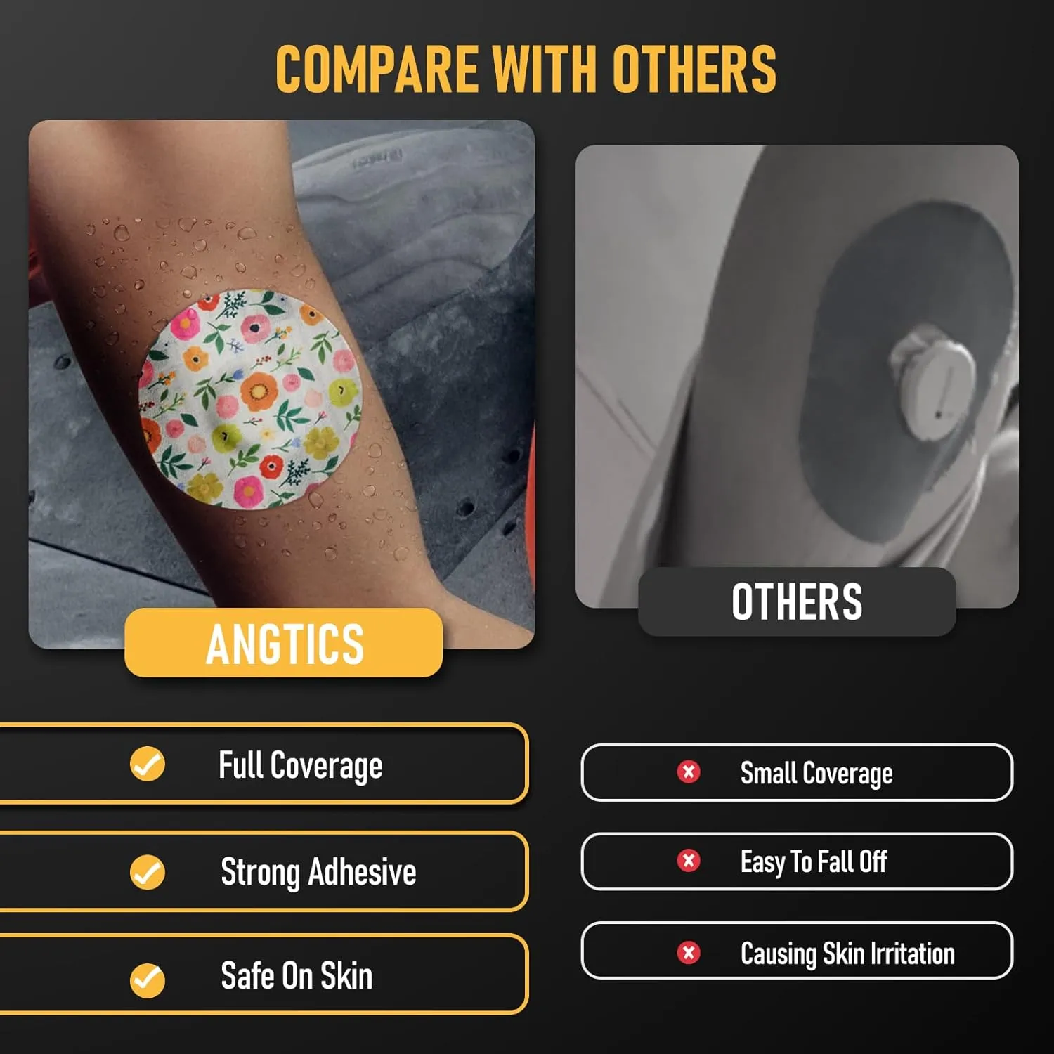 Dexcom G7 Adhesive Patches 30PCS, Waterproof &Breathable Over Patches, Flower Stelo Overpatch Sensor Covers, Medical Adhesive,10  Days Long Stay, Sensor is NOT Included (Regular Flower)