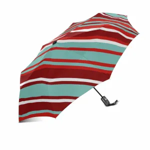 Diagonal Striped pattern automatic umbrella foldable with totes