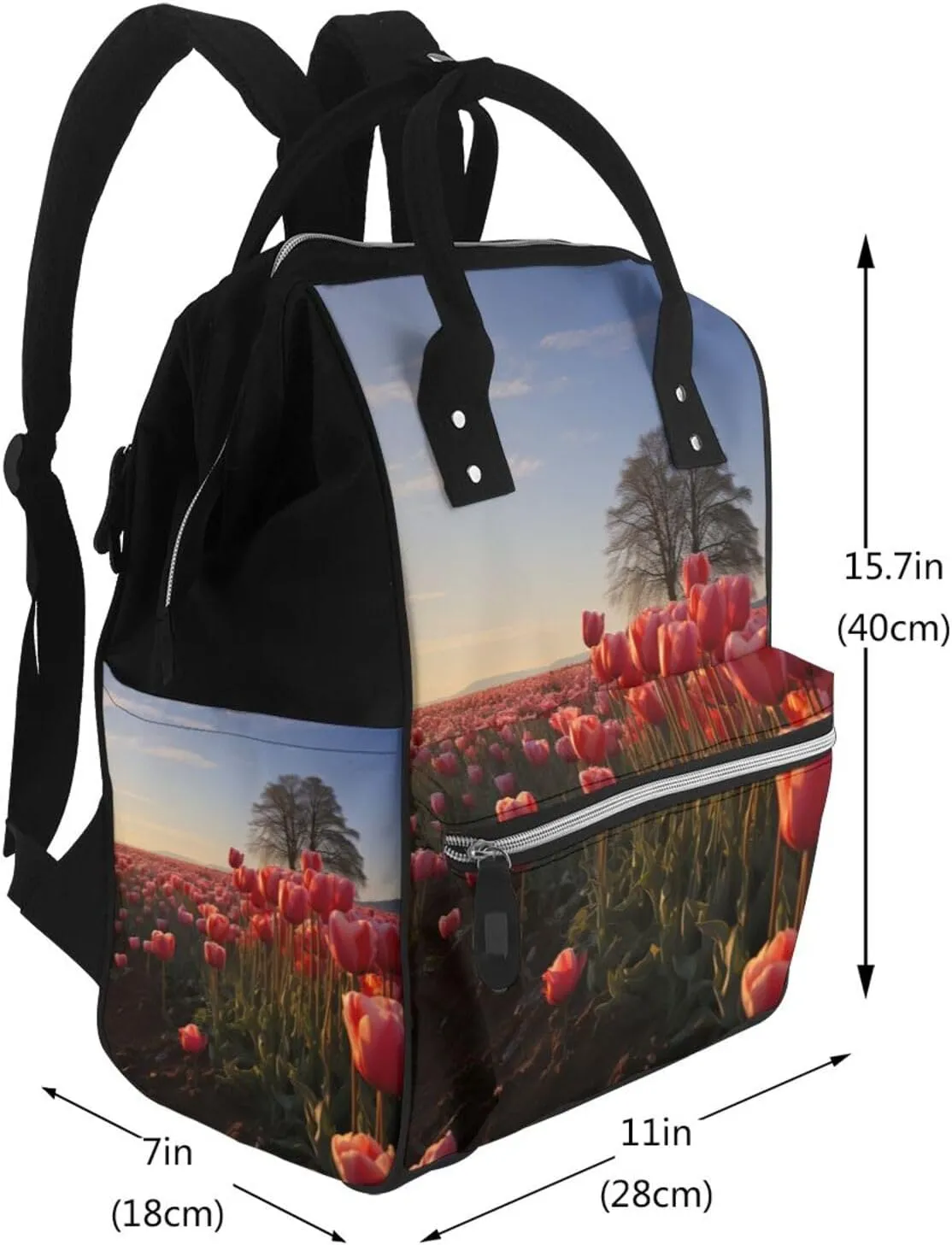 Diaper Bag Backpack Flower Field Nappy Backpack Maternity Baby Nappy Bag Changing Bags for Travel