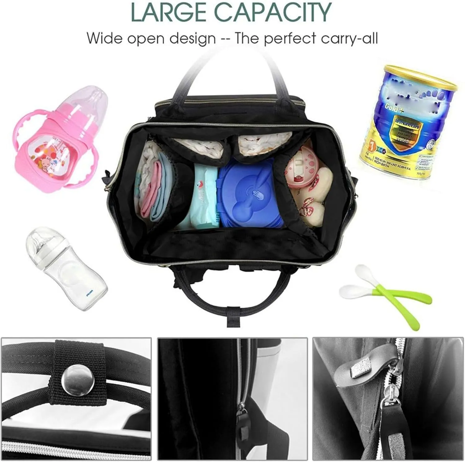 Diaper Bag Backpack Flower Field Nappy Backpack Maternity Baby Nappy Bag Changing Bags for Travel