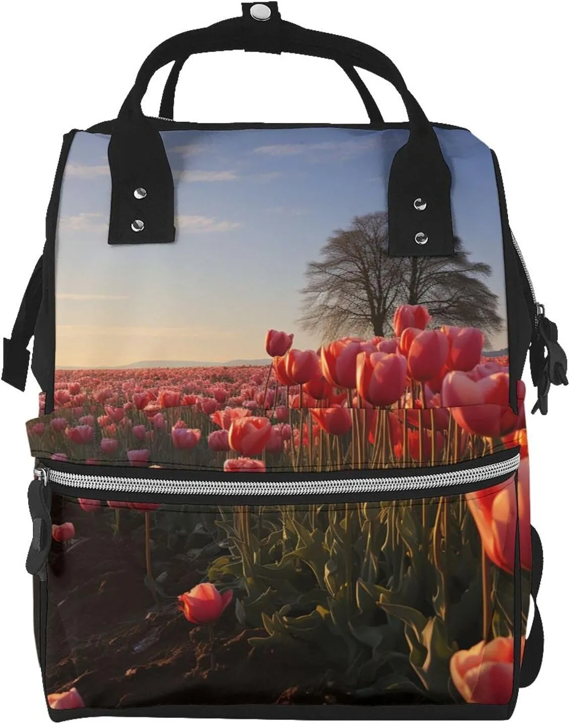 Diaper Bag Backpack Flower Field Nappy Backpack Maternity Baby Nappy Bag Changing Bags for Travel