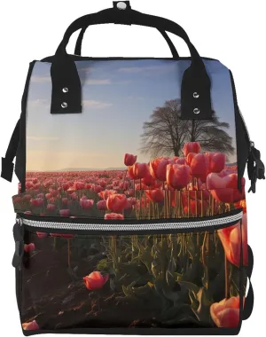 Diaper Bag Backpack Flower Field Nappy Backpack Maternity Baby Nappy Bag Changing Bags for Travel